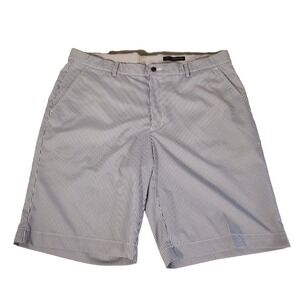 Greg‎ Norman Golf Shorts Men's Sz 38 Blue Striped  10" Inseam